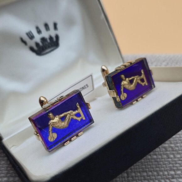 Swank Discus Thrower Cuff Links B789 - Picture 2 of 6